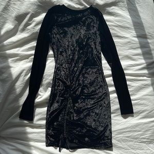 Beautiful black velvet mini dress